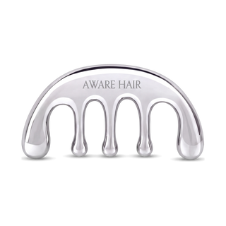 Stainless steel scalp gua sha, front